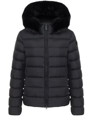 Colmar Matte Daunenjacke Mit Kunstfell - Schwarz