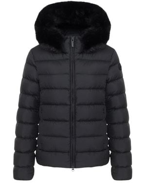Colmar Matte Donsjas Met Imitatiebont - Zwart