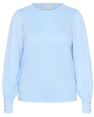 Kaffe Truien & Vesten ,Blauw ,Rondgebreide Trui