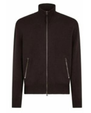 Tom Ford Gekürzter Cardigan Aus Weichem Kaschmir Mit Offenem Kragen - Schwarz