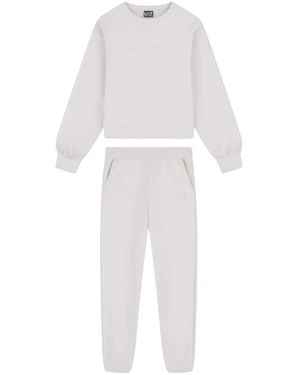 EA7 Fitness ,Wit ,Katoen Coordinated Tracksuit