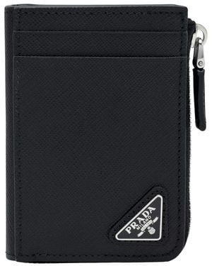 Prada Accessoires ,Zwart ,Leer Portacarte Di Credito