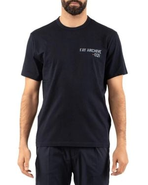 Fay T-Shirt Met Ronde Hals - Zwart