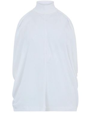 Alberta Ferretti Tops ,Wit ,Polyester Mouwloze Top Met Hoge Kraag