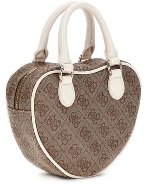 Guess Borsa cuore logo 4g all over - Metallizzato