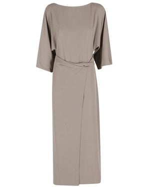 MEIMEIJ Kleedjes ,Bruin ,Kimono Jurk - Grijs