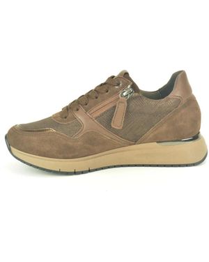 Gabor Schoenen ,Bruin ,Bruin +Print Runner N.+Tiret - Naturel