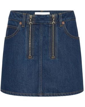 Marine Serre Denim Skirts - Azul