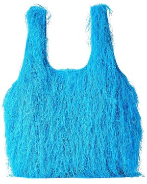 Dries Van Noten Tassen ,Blauw ,Leer Marche Medium Tote Bag