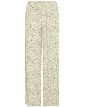 Ichi Straight Trousers - Natural