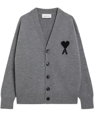 Ami Paris Quota V-Ausschnitt Cardigan - Grau