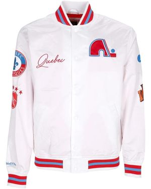 Mitchell & Ness Jassen ,Wit ,Bomber Jassen - Roze