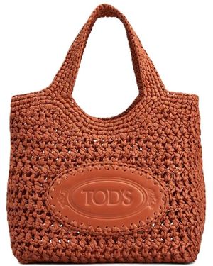 Tod's Tassen ,Rood ,Leer Ebl Due Manici Mini