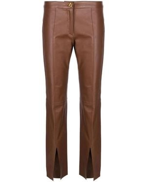 Aeron Bruin Leren Casual Broek