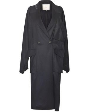 Setchu Double-Breasted Coats - Negro