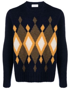 Ballantyne Gemusterten intarsia strickpullover - Blau