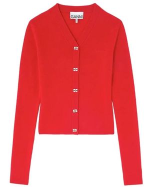 Ganni Cardigans - Rojo