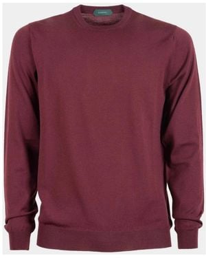 Zanone Round-Neck Knitwear - Viola