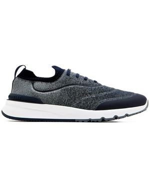 Brunello Cucinelli Marineblauer Gestrickter Sneaker