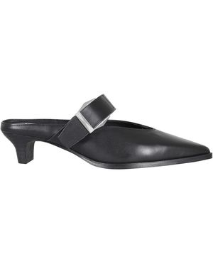 Ash Heeled Mules - Black
