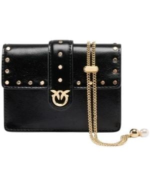 Pinko Tassen ,Zwart ,Leer Love Pocket Studs