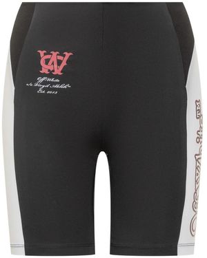 Off-White c/o Virgil Abloh Korte Broeken ,Zwart ,Cycling Shorts - Grijs