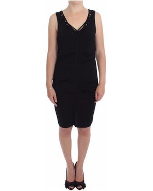 Roccobarocco Elegante Zwarte Knielange Jersey Jurk