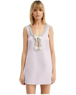 Self-Portrait Short Dresses - Purple