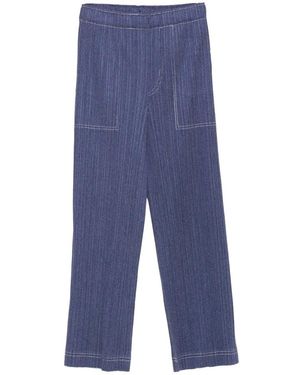 Pleats Please Issey Miyake Cropped Trousers - Azul