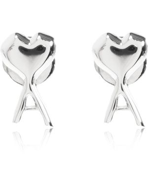 Ami Paris De Coeur Gehamerde Oorbellen - Metallic