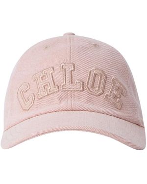 Chloé Accessoires ,Roze ,Denim Signature Denim Cap