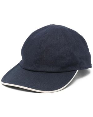 Eleventy Leinen-Baumwoll-Kappe - Blau