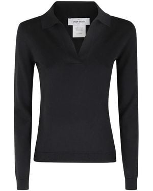 Gran Sasso V-Neck Knitwear - Black