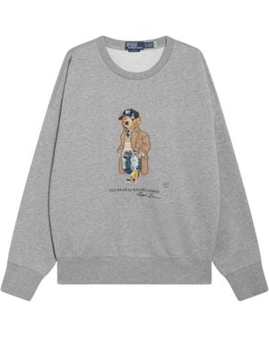 Polo Ralph Lauren Hoodies & Sweatvesten ,Grijs ,Katoen Bear Vintage Fit Sweatshirt