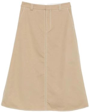 Ami Paris Midi Skirts - Natural