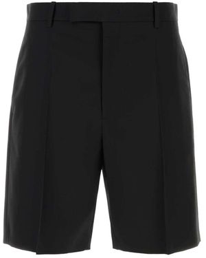Jil Sander Korte Broeken ,Zwart ,Leer Trouser 225 Shorts