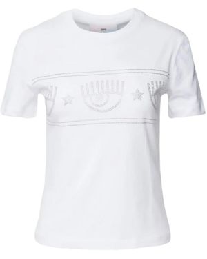 Chiara Ferragni Weißes T-Shirt Mit Kurzen Ärmeln 74Cbhg02Cjg01003