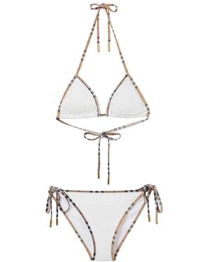 Burberry Vintage Check Triangle Halternek Bikini Set - Wit
