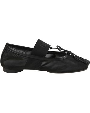 MM6 by Maison Margiela Schwarze Mesh-Ballerinas Mit Elastischem Band