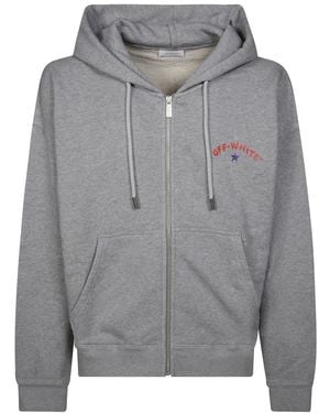 Off-White c/o Virgil Abloh Pfeil Zip Skate Hoodie - Grau