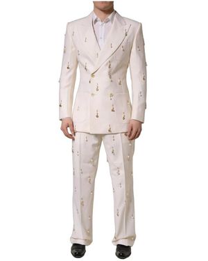 Dolce & Gabbana Double Breasted Suits - Natural