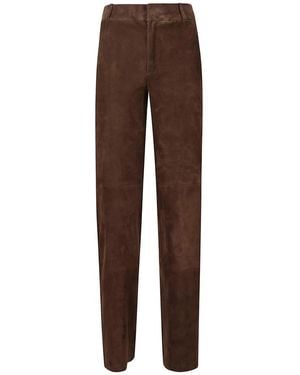 Arma Leather Pants - Brown