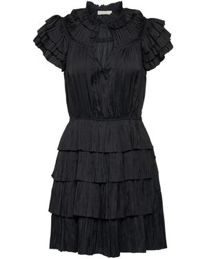 Ulla Johnson Vesna Plissé Satin Minidress - Black