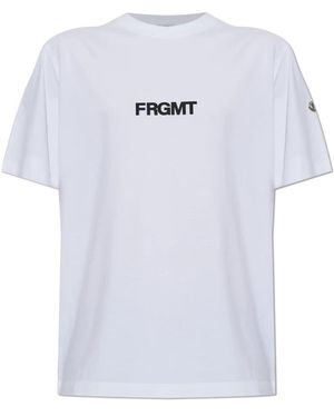 Moncler Tops ,Wit ,Katoen Logo Motif T-Shirt