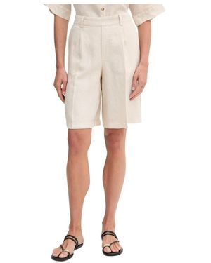 Ouí Korte Broeken ,Linnen Shorts Met Hoge Taille Van Linnen - Naturel