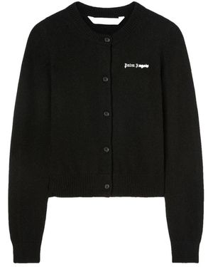 Palm Angels Gemütlicher und stilvoller Wollmischung Cardigan - Schwarz