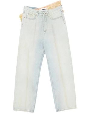 Magliano Jeans ,Blauw ,Katoen Straight Jeans - Wit