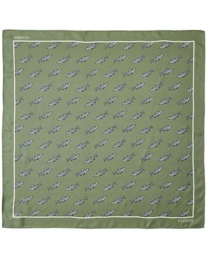 Closed Accessoires ,Groen ,Visprint Zijden Sjaal