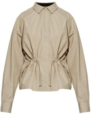 Rethinkit Studios Overhemden ,Katoen Katoenen Blouse Met Verstelbaar Trekkoord - Naturel