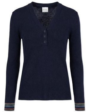Paul Smith V-Neck Knitwear - Bleu